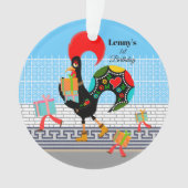 ポルトガルのニワトリとギフト1st誕生日パーティー オーナメント (正面)
