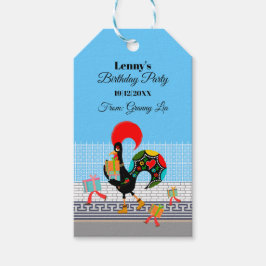 ポルトガルのニワトリとギフト1st誕生日パーティー ギフトタグ