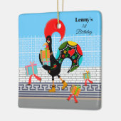 ポルトガルのニワトリとギフト1st誕生日パーティー セラミックオーナメント (左)