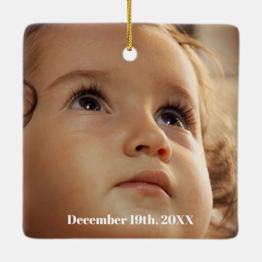 ポルトガルのニワトリとギフト1st誕生日パーティー セラミックオーナメント (裏面)