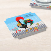 ポルトガルのニワトリとギフト1st誕生日パーティー ペーパーコースター (アングル)