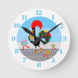 ポルトガルのニワトリとギフト1st誕生日パーティー ラウンド壁時計