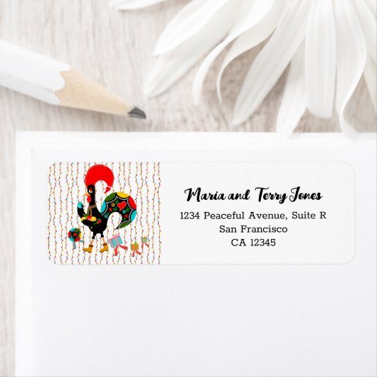 ポルトガルのニワトリとギフト1st誕生日パーティー ラベル (インサイチュ)