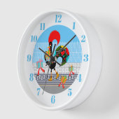 ポルトガルのニワトリとギフト1st誕生日パーティー 壁時計 (傾斜)