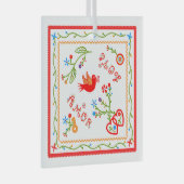 ポルトガルのバレンタインのラブハンカチ ガラスオーナメント (正面右)