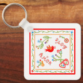ポルトガルのバレンタインのラブハンカチ キーホルダー (正面)