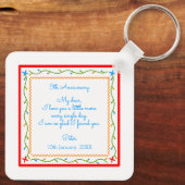 ポルトガルのバレンタインのラブハンカチ キーホルダー (裏面)