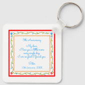 ポルトガルのバレンタインのラブハンカチ キーホルダー (裏面)