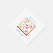 ポルトガルのバレンタインのラブハンカチ スタンダードカクテルナプキン (角)