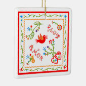 ポルトガルのバレンタインのラブハンカチ セラミックオーナメント (右)
