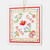 ポルトガルのバレンタインのラブハンカチ セラミックオーナメント (左)