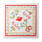 ポルトガルのバレンタインのラブハンカチ タイル (正面)