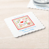 ポルトガルのバレンタインのラブハンカチ ペーパーコースター (アングル)