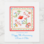 ポルトガルのバレンタインのラブハンカチ ワインラベル (シングルラベル)