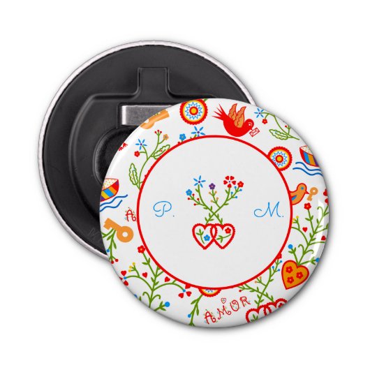 ポルトガルのバレンタインのラブハンカチ 栓抜き (正面)