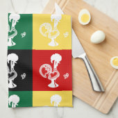 ポルトガルのバーセロスのオンドリカラフル キッチンタオル (四つ折り)