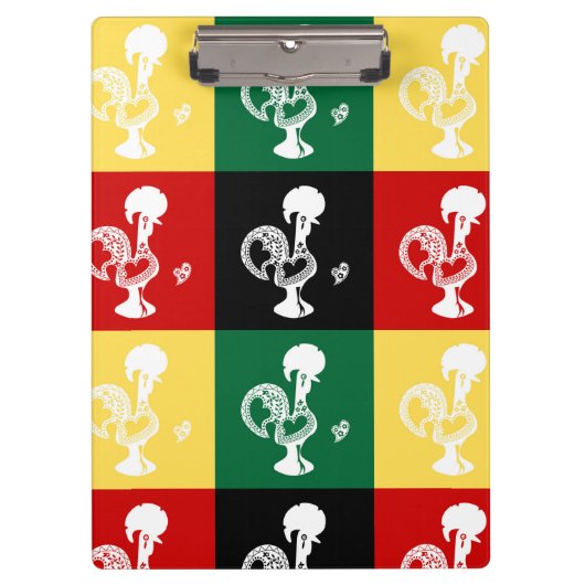 ポルトガルのバーセロスのオンドリカラフル クリップボード (正面)