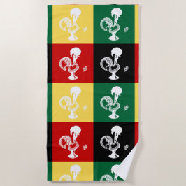 ポルトガルのバーセロスのオンドリカラフル ビーチタオル