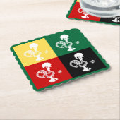 ポルトガルのバーセロスのオンドリカラフル ペーパーコースター (アングル)