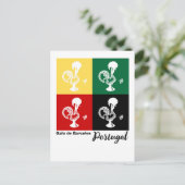 ポルトガルのバーセロスのオンドリカラフル ポストカード (スタンド正面)