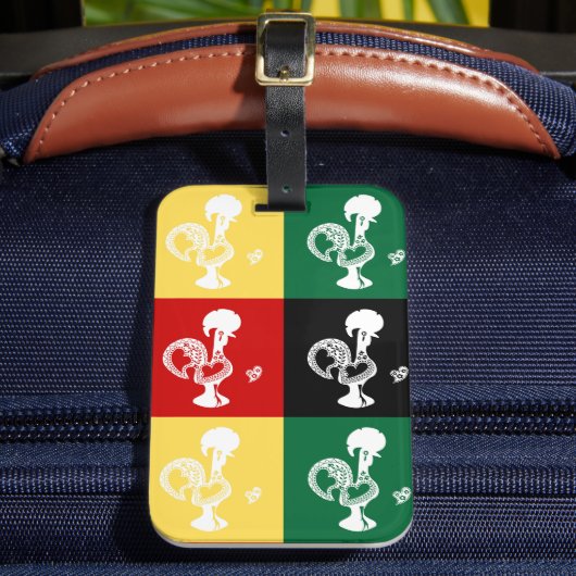 ポルトガルのバーセロスのオンドリカラフル ラゲッジタグ (正面インサイチュ2)