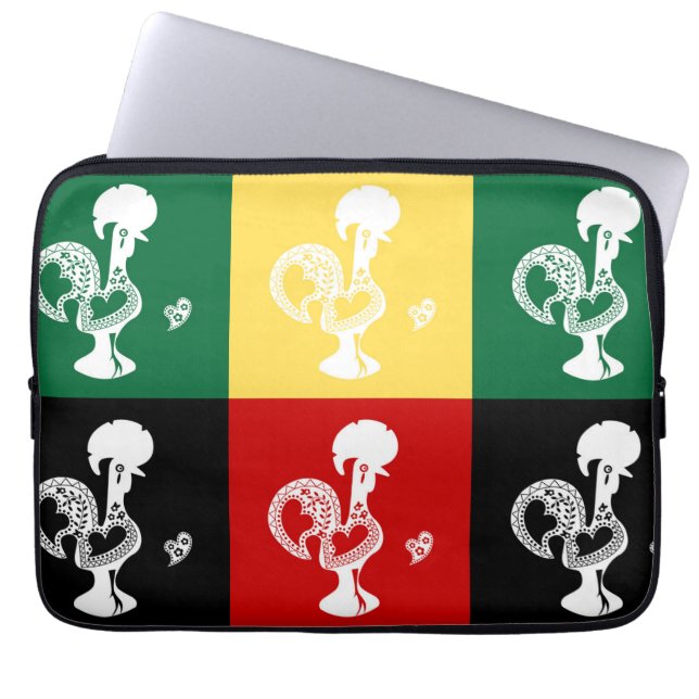 ポルトガルのバーセロスのオンドリカラフル ラップトップスリーブ (正面)