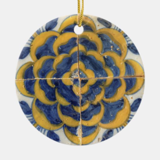 ポルトガルのパーソナライズな陶磁器のオーナメントのタイル セラミックオーナメント (正面)