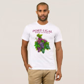 ポルトガルのブドウイラストレーションおもしろいは、ポートがある Tシャツ (正面フル)