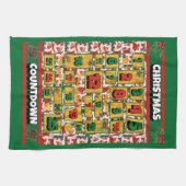 ポルトガルのポデゴのカウントダウンクリスマスアドベントドッグ キッチンタオル (横)