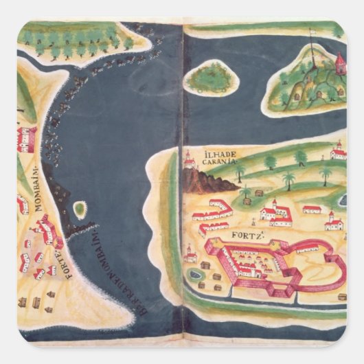 ポルトガルのモンバサの探査地図 スクエアシール (正面)