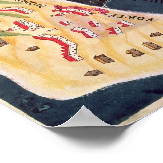 ポルトガルのモンバサの探査地図 ポスター (角)