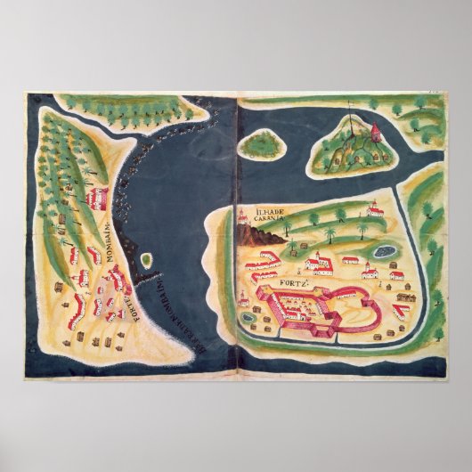 ポルトガルのモンバサの探査地図 ポスター