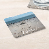 ポルトガルのリスボンにあるCommerce Square スクエアペーパーコースター (アングル)