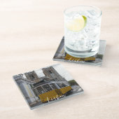 ポルトガルのリスボン大聖堂の黄色い路面電車 ガラスコースター (アングル)