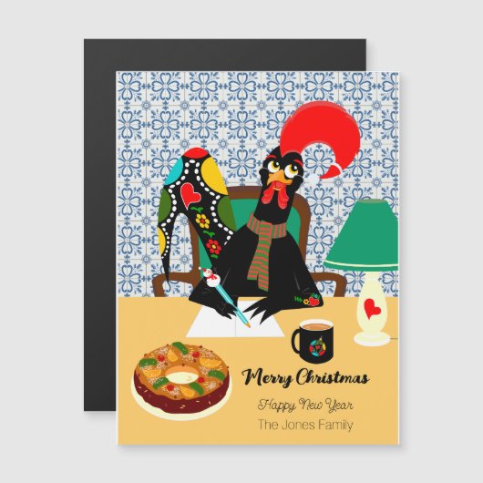 ポルトガルのルースターカードでのクリスマスの挨拶 (正面/裏面)