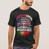ポルトガルのルーツポルトガル国旗で育ったアメリカ人 Tシャツ (正面)