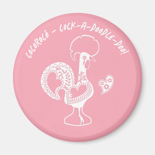 ポルトガルのロースター初期ライザーシルエットモダン マグネット (正面)