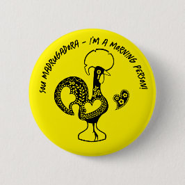 ポルトガルのロースター初期ライザーシルエットモダン 缶バッジ