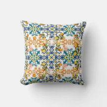 ポルトガルのヴィンテージタイルのキウイとレモンのパターン