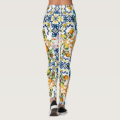 ポルトガルのヴィンテージタイルkiwiとレモンのパターンcu レギンス (裏面)