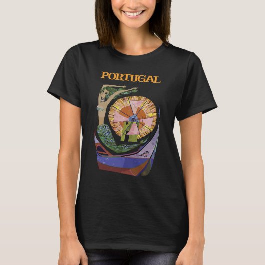 ポルトガルの人魚 カラフル アート 旅行 Tシャツ (正面)