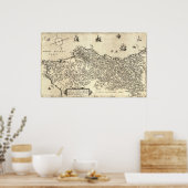 ポルトガルの古代地図 ポスター (キッチン)