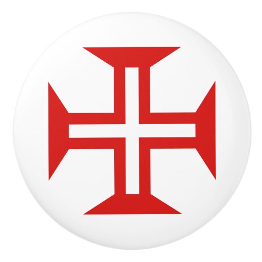 ポルトガルの国の十字の旗の記号 セラミックノブ (正面)