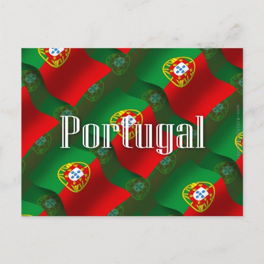 ポルトガルの国旗がなびく ポストカード (正面)