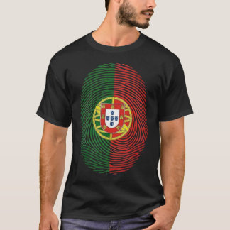 ポルトガルの国旗の指紋と紋章Tシャツ Tシャツ