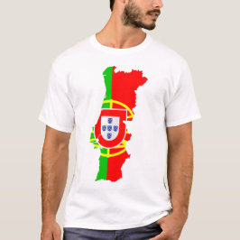 ポルトガルの地図と国旗 Tシャツ