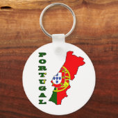 ポルトガルの地図に記された国旗 キーホルダー (正面)