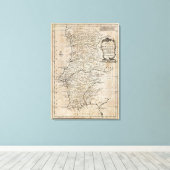 ポルトガルの地図 キャンバスプリント (インサイチュ (ウッドフロア))