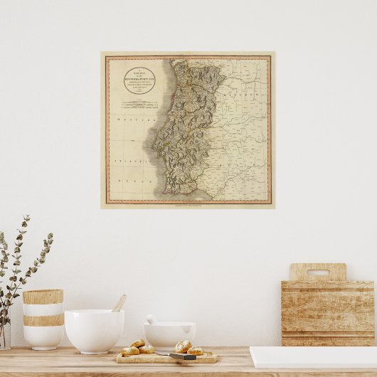 ポルトガルの地図 ポスター (キッチン)