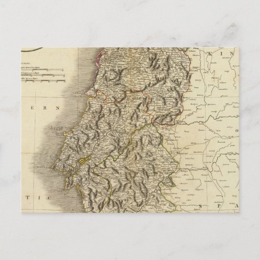 ポルトガルの地図 ポストカード (正面)